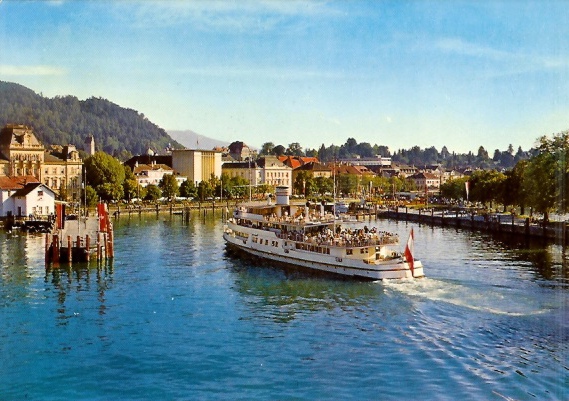 MS Austria um 1960 im Bregenzer Hafen - Bild. A. Heer, Flawil
